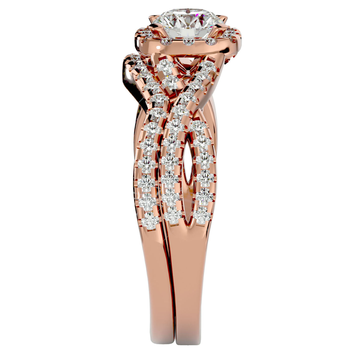 Inel Bijou Céleste cu Moissanite Pavè de 1.08 ct din 18k Aur Roz - Castelo.ro