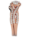 Inel Bijou Céleste cu Moissanite Pavè de 1.08 ct din 18k Aur Roz - Castelo.ro