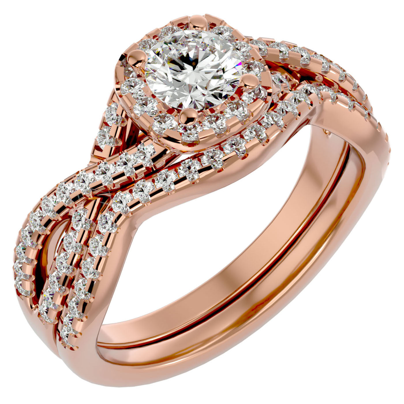 Inel Bijou Céleste cu Moissanite Pavè de 1.08 ct din 18k Aur Roz - Castelo.ro