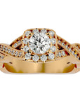 Inel L'Éclat Royale cu Diamante Create în Laborator Pavè de 0.91 ct din 18k Aur Galben - Castelo.ro