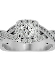 Inel L'Éclat Royale cu Diamante Create în Laborator Pavè de 0.91 ct din Platina - Castelo.ro