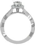 Inel L'Éclat Royale cu Diamante Create în Laborator Pavè de 0.91 ct din Platina - Castelo.ro