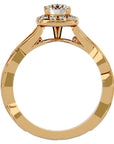 Inel L'Éclat Royale cu Diamante Create în Laborator Pavè de 0.91 ct din 18k Aur Galben - Castelo.ro