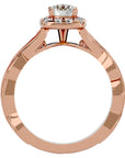Inel L'Éclat Royale cu Diamante Naturale Pavè de 0.91 ct din 18k Aur Roz - Castelo.ro