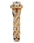 Inel L'Éclat Royale cu Diamante Create în Laborator Pavè de 0.91 ct din 18k Aur Galben - Castelo.ro