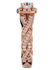 Inel L'Éclat Royale cu Diamante Naturale Pavè de 0.91 ct din 18k Aur Roz - Castelo.ro