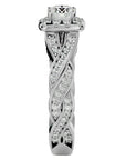 Inel L'Éclat Royale cu Diamante Create în Laborator Pavè de 0.91 ct din Platina - Castelo.ro
