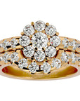 Inel L'Amour Éternel din Aur 14k cu Diamante Create în Laborator Halo Pavè de 2.00 ct din 14k Aur Galben - Castelo.ro