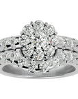 Inel L'Amour Éternel din Aur 14k cu Diamante Naturale Halo Pavè de 2.00 ct din 14k Aur Alb - Castelo.ro