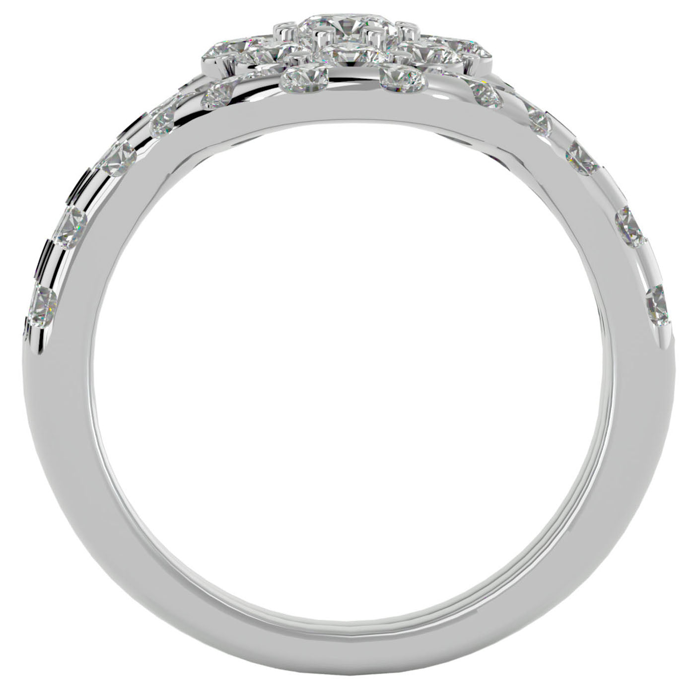 Inel L'Amour Éternel din Aur 14k cu Diamante Naturale Halo Pavè de 2.00 ct din 14k Aur Alb - Castelo.ro