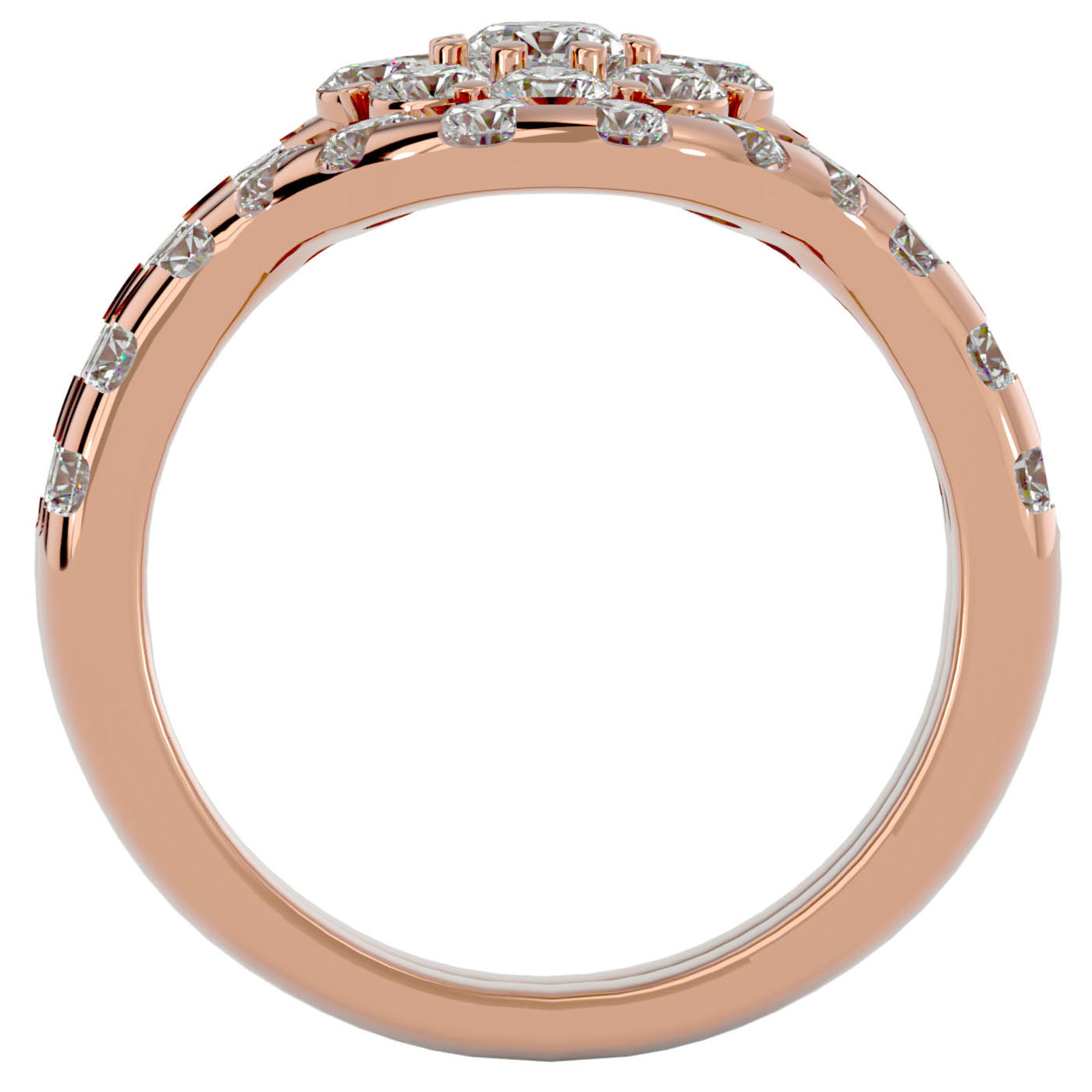 Inel L'Amour Éternel din Aur 14k cu Diamante Naturale Halo Pavè de 2.00 ct din 14k Aur Roz - Castelo.ro