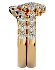 Inel L'Amour Éternel din Aur 14k cu Diamante Create în Laborator Halo Pavè de 2.00 ct din 14k Aur Galben - Castelo.ro