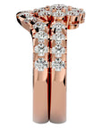 Inel L'Amour Éternel din Aur 14k cu Moissanite Halo Pavè de 2.00 ct din 14k Aur Roz - Castelo.ro