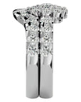 Inel L'Amour Éternel din Aur 14k cu Diamante Naturale Halo Pavè de 2.00 ct din 14k Aur Alb - Castelo.ro