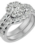 Inel L'Amour Éternel din Aur 14k cu Diamante Naturale Halo Pavè de 2.00 ct din 14k Aur Alb - Castelo.ro