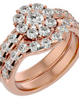 Inel L'Amour Éternel cu Diamante Create în Laborator Halo Pavè de 2.00 ct din 18k Aur Roz - Castelo.ro