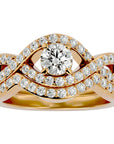 Inel Promesse d'Or cu Diamante Naturale Pavè de 1.36 ct din 18k Aur Galben - Castelo.ro