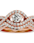 Inel Promesse d'Or cu Diamante Naturale Pavè de 1.36 ct din 18k Aur Roz - Castelo.ro