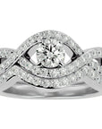 Inel Promesse d'Or cu Diamante Naturale Pavè de 1.36 ct din Platina - Castelo.ro