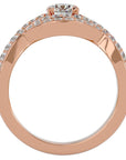 Inel Promesse d'Or cu Diamante Naturale Pavè de 1.36 ct din 18k Aur Roz - Castelo.ro
