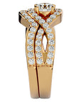Inel Promesse d'Or cu Diamante Naturale Pavè de 1.36 ct din 18k Aur Galben - Castelo.ro