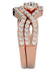 Inel Promesse d'Or cu Diamante Naturale Pavè de 1.36 ct din 18k Aur Roz - Castelo.ro