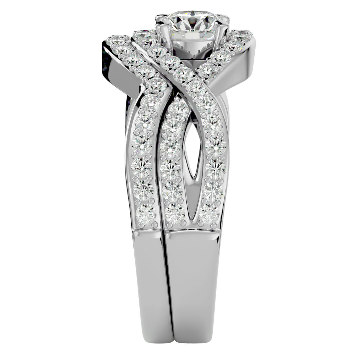 Inel Promesse d'Or cu Diamante Naturale Pavè de 1.36 ct din Platina - Castelo.ro