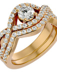 Inel Promesse d'Or din Aur 14k cu Moissanite Pavè de 1.36 ct din 14k Aur Galben - Castelo.ro