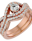 Inel Promesse d'Or cu Diamante Naturale Pavè de 1.36 ct din 18k Aur Roz - Castelo.ro