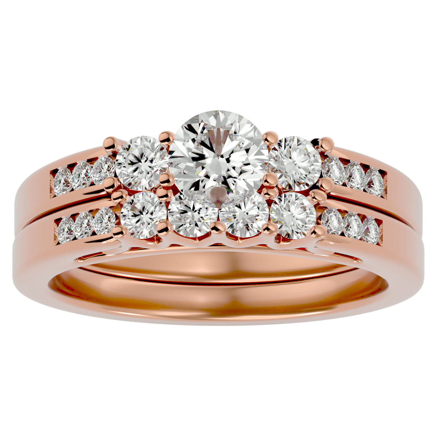 Inel Nuit Étoilée cu Moissanite de 1.13 ct din 18k Aur Roz - Castelo.ro