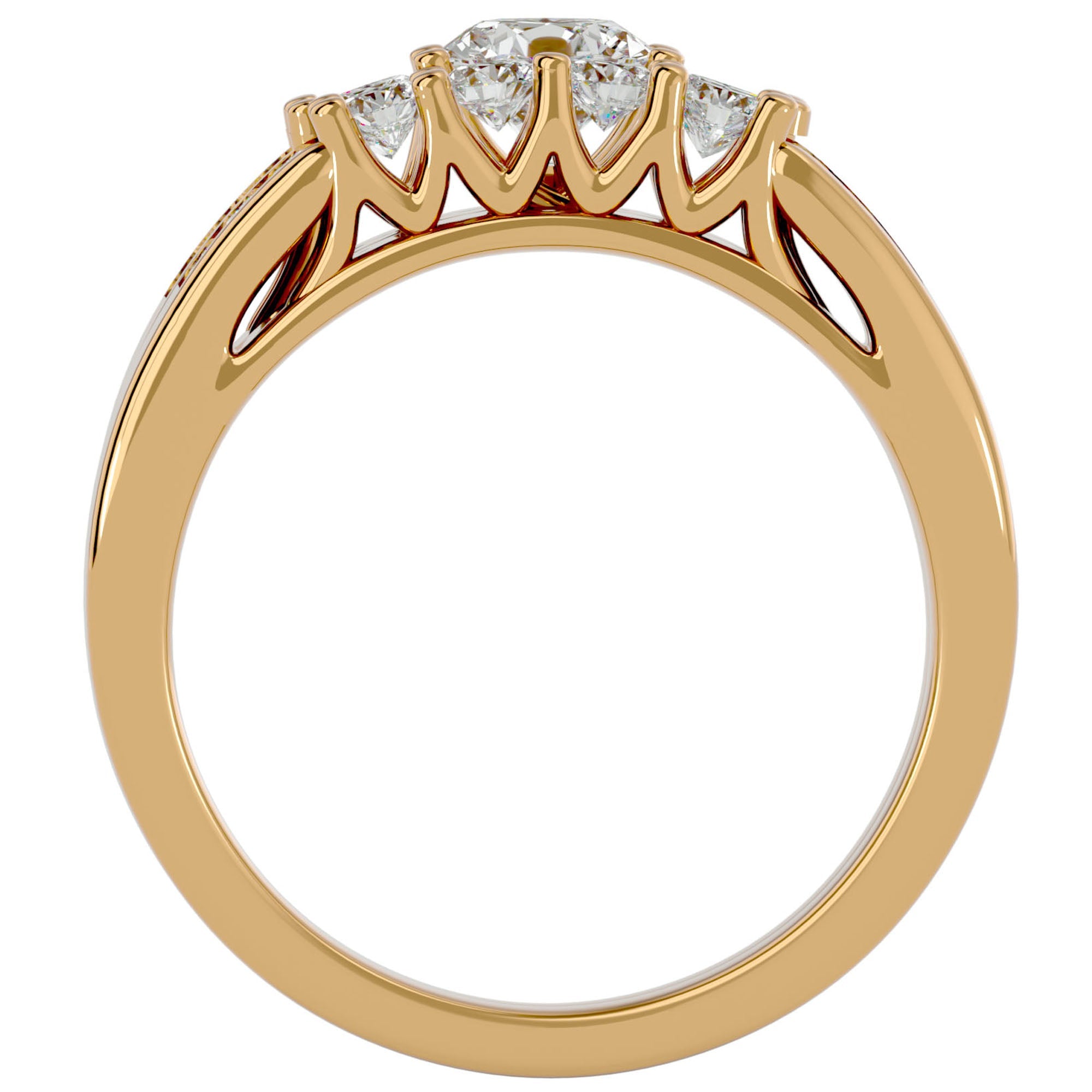 Inel De Logodnă Rêve Doré din Aur 14k cu Diamante Naturale de 1.13 ct din 14k Aur Galben - Castelo.ro