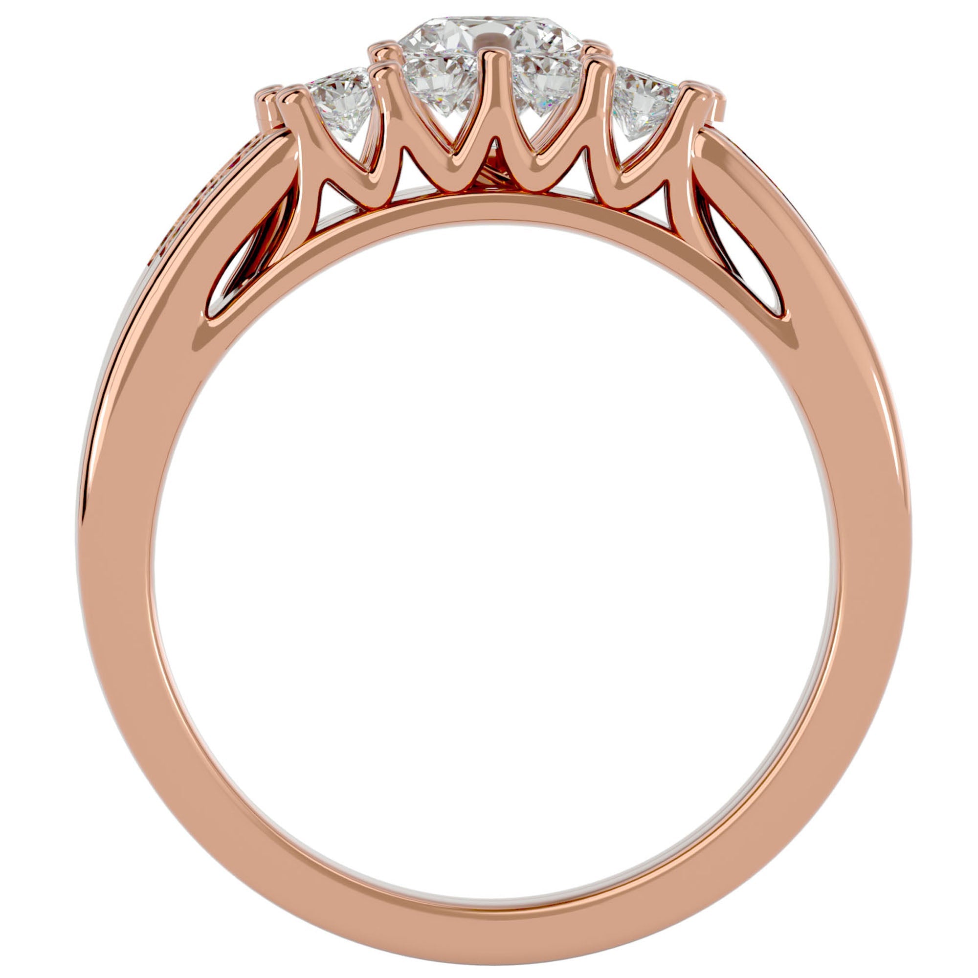 Inel De Logodnă Rêve Doré cu Moissanite de 1.13 ct din 18k Aur Roz - Castelo.ro