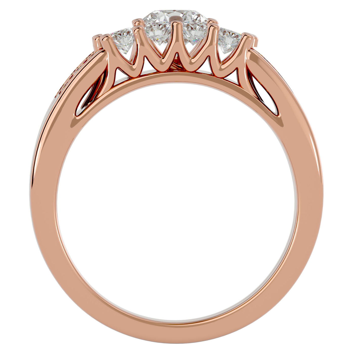 Inel Nuit Étoilée cu Moissanite de 1.13 ct din 18k Aur Roz - Castelo.ro