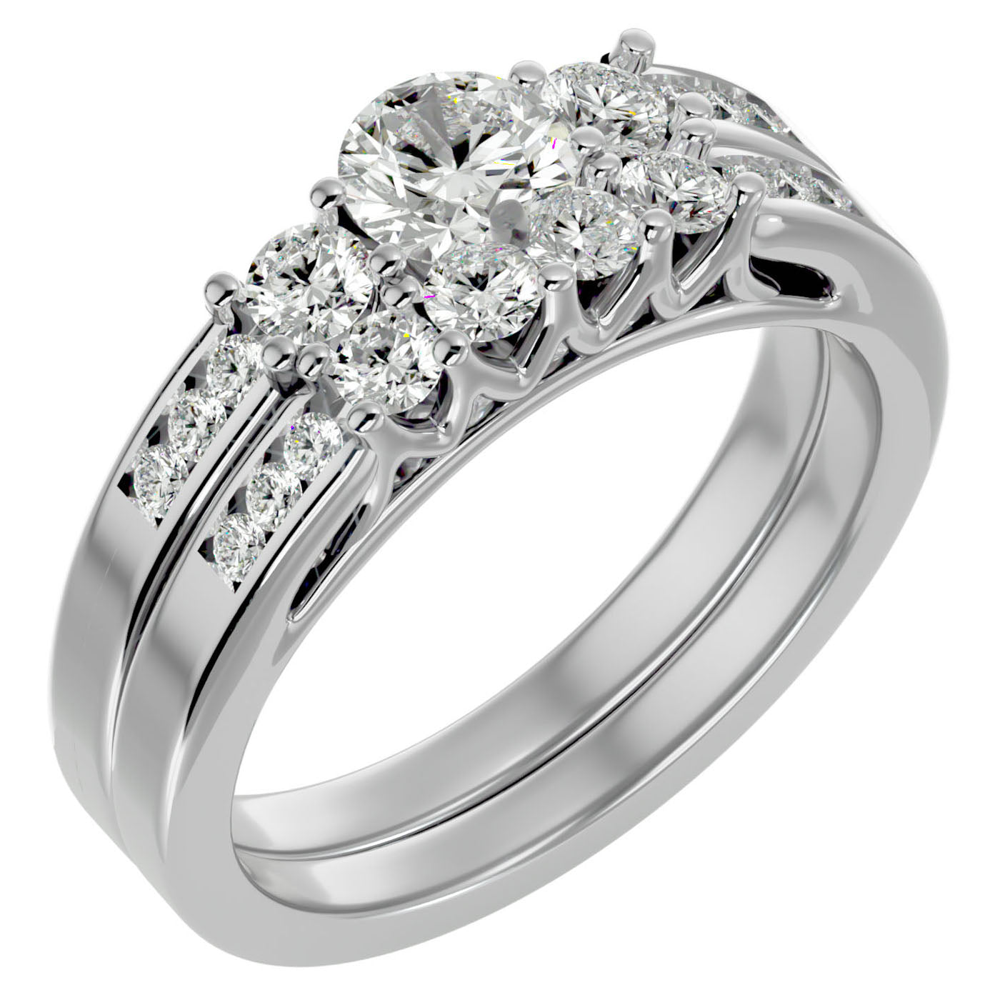 Inel Nuit Étoilée cu Moissanite de 1.13 ct din Platina - Castelo.ro