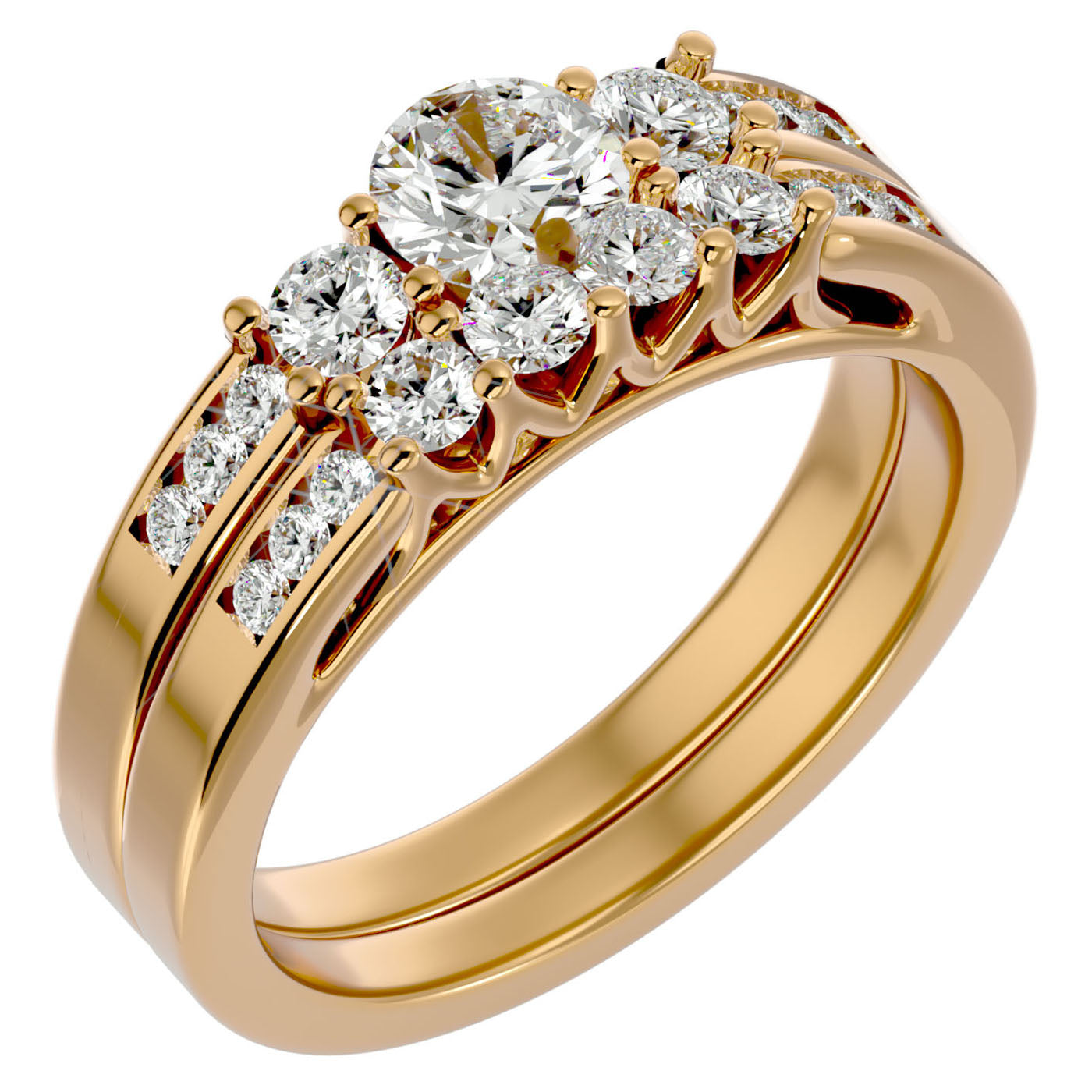 Inel Nuit Étoilée cu Moissanite de 1.13 ct din 18k Aur Galben - Castelo.ro
