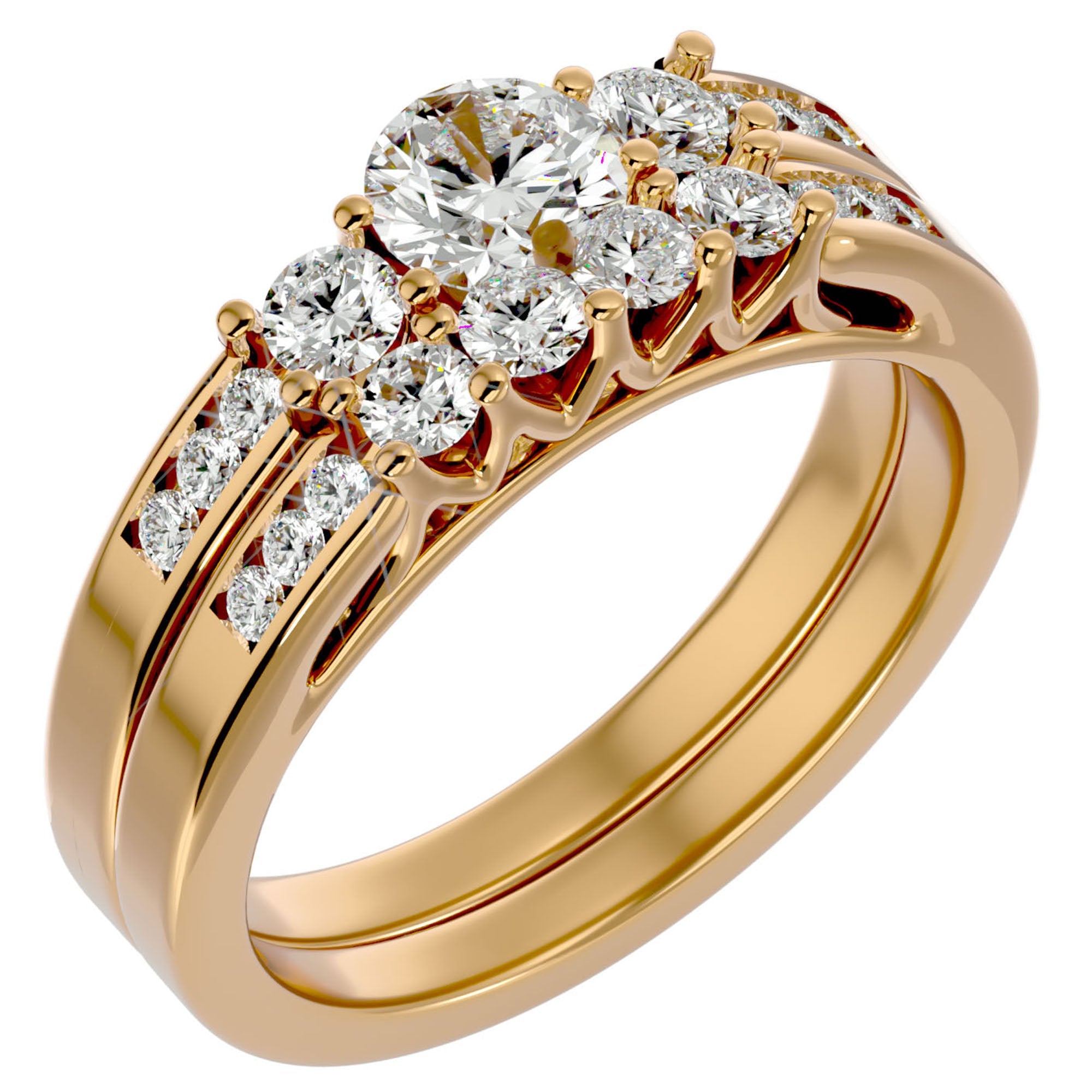 Inel De Logodnă Rêve Doré din Aur 14k cu Diamante Naturale de 1.13 ct din 14k Aur Galben - Castelo.ro