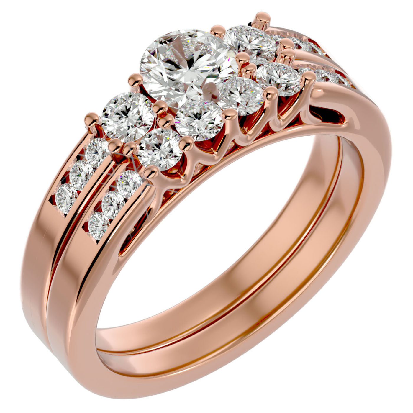Inel Nuit Étoilée cu Moissanite de 1.13 ct din 18k Aur Roz - Castelo.ro