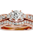 Inel Fleur de Lys cu Diamante Naturale Pavè de 1.53 ct din 18k Aur Roz - Castelo.ro