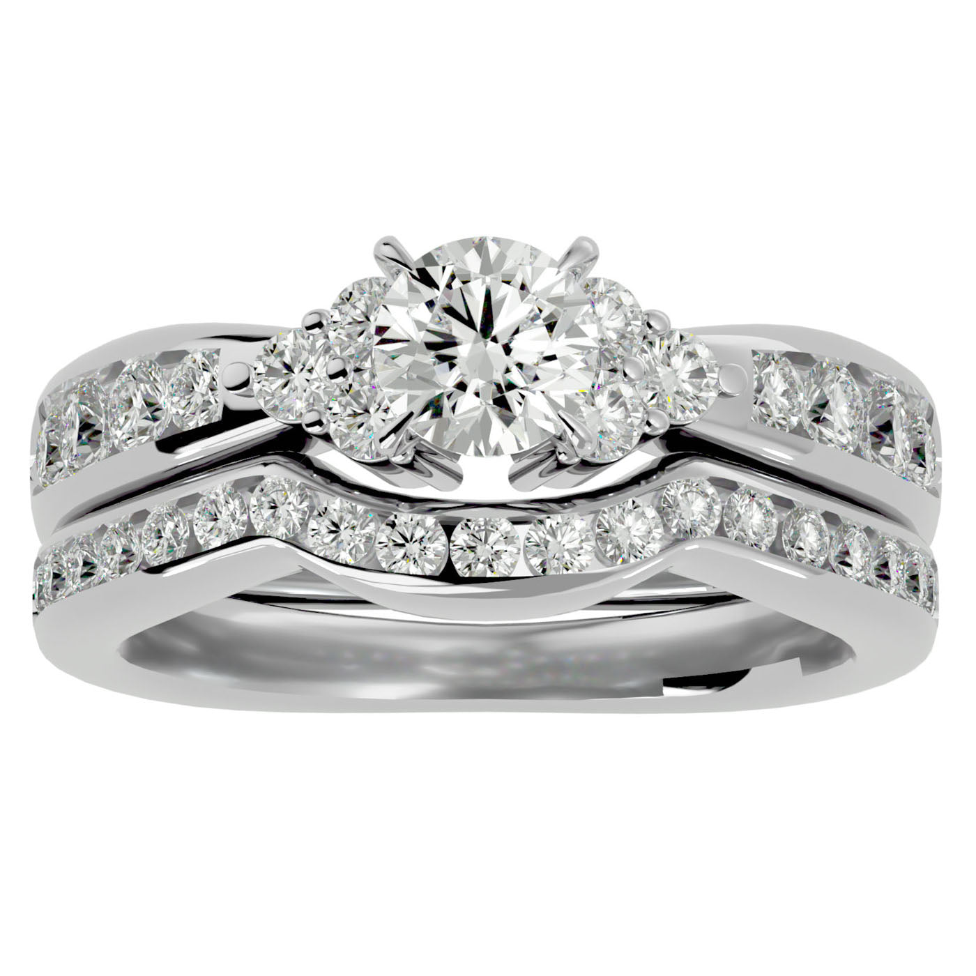 Inel Fleur de Lys cu Diamante Naturale Pavè de 1.53 ct din Platina - Castelo.ro