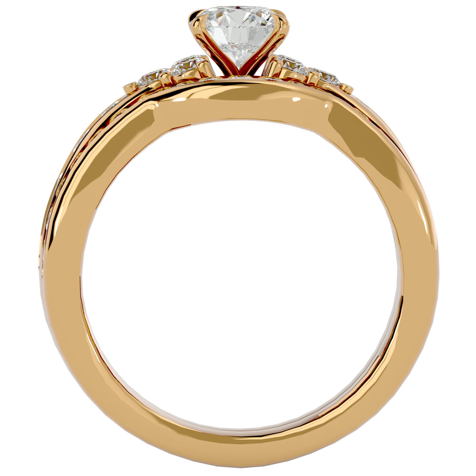 Inel Charme de l'Orient din Aur 14k cu Diamante Create în Laborator Pavé de 1.53 ct din 14k Aur Galben - Castelo.ro