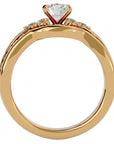 Inel Fleur de Lys din Aur 14k cu Diamante Naturale Pavè de 1.53 ct din 14k Aur Galben - Castelo.ro