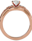 Inel Charme de l'Orient cu Moissanite Pavé de 1.53 ct din 18k Aur Roz - Castelo.ro