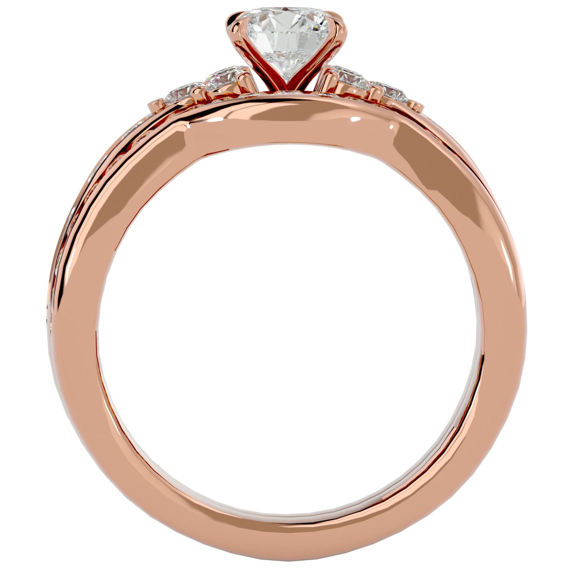 Inel Charme de l'Orient din Aur 14k cu Diamante Create în Laborator Pavé de 1.53 ct din 14k Aur Roz - Castelo.ro