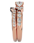 Inel Fleur de Lys din Aur 14k cu Moissanite Pavè de 1.53 ct din 14k Aur Roz - Castelo.ro