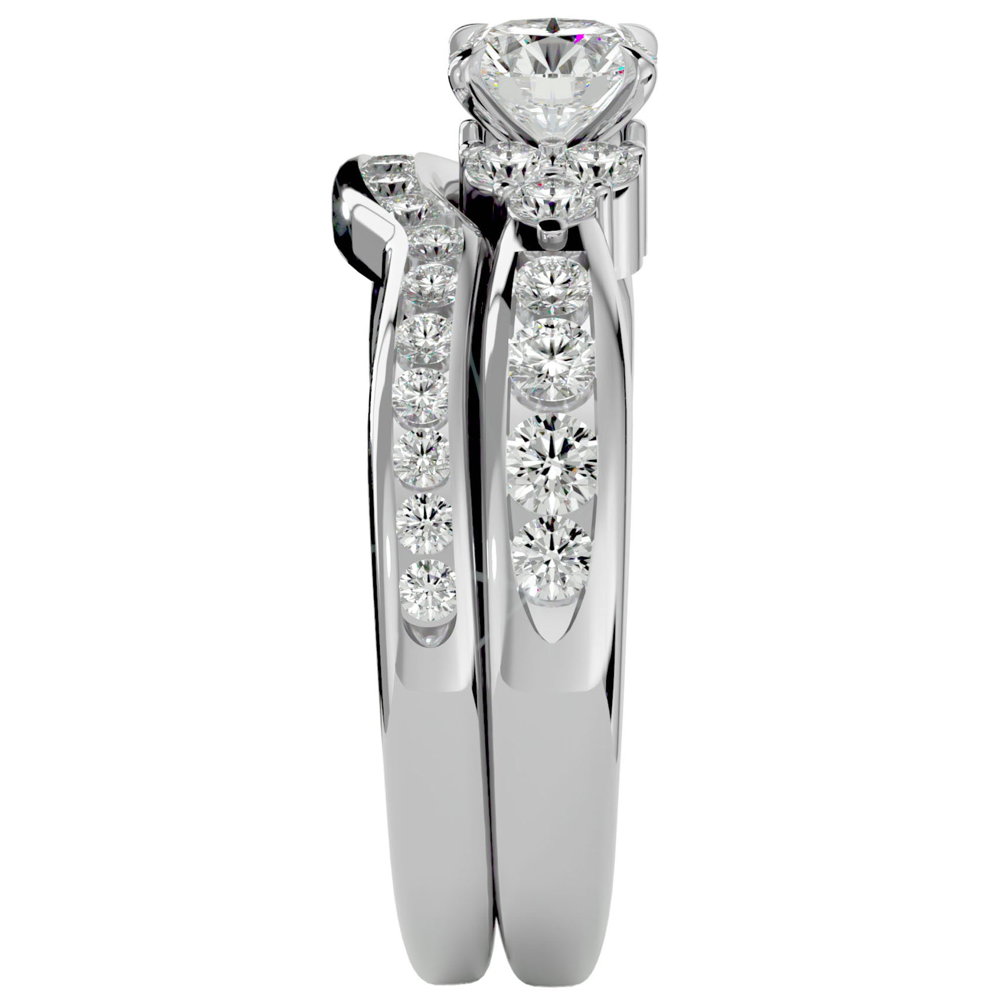 Inel Charme de l'Orient cu Diamante Create în Laborator Pavé de 1.53 ct din Platina - Castelo.ro
