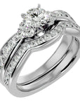 Inel Fleur de Lys din Aur 14k cu Diamante Create în Laborator Pavè de 1.53 ct din 14k Aur Alb - Castelo.ro