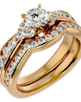 Inel Fleur de Lys din Aur 14k cu Diamante Naturale Pavè de 1.53 ct din 14k Aur Galben - Castelo.ro