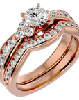 Inel Charme de l'Orient din Aur 14k cu Diamante Create în Laborator Pavé de 1.53 ct din 14k Aur Roz - Castelo.ro