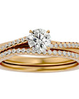 Inel de Logodnă Charme de Rose din Aur 14k cu Diamante Naturale Pavè de 0.72 ct din 14k Aur Galben - Castelo.ro