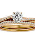 Inel De Logodnă Douce Aurore din Aur 14k cu Diamante Naturale Pavé de 0.72 ct din 14k Aur Galben - Castelo.ro